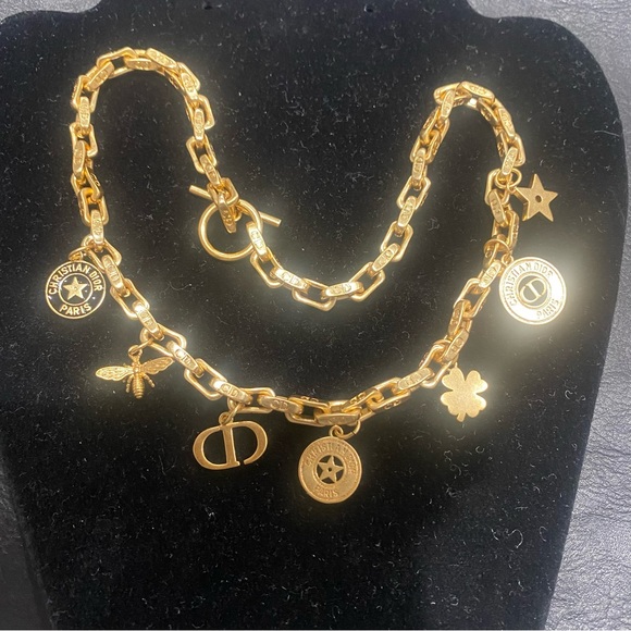 Dior Jewelry - Vintage Dior Brushed Gold Charm Necklace